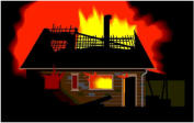 Grafik brennendes Haus